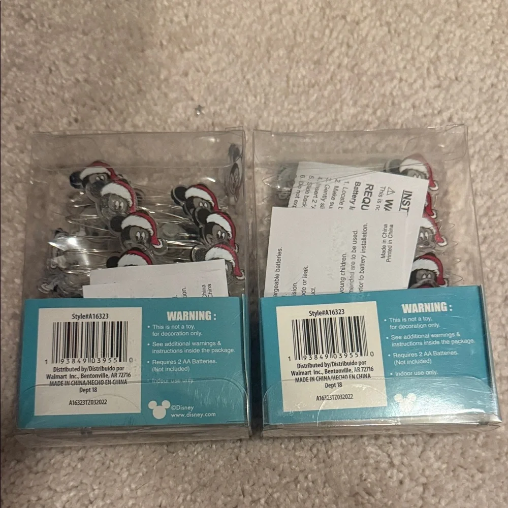 Disney Mickey Mouse Holiday String Lights - Red and White